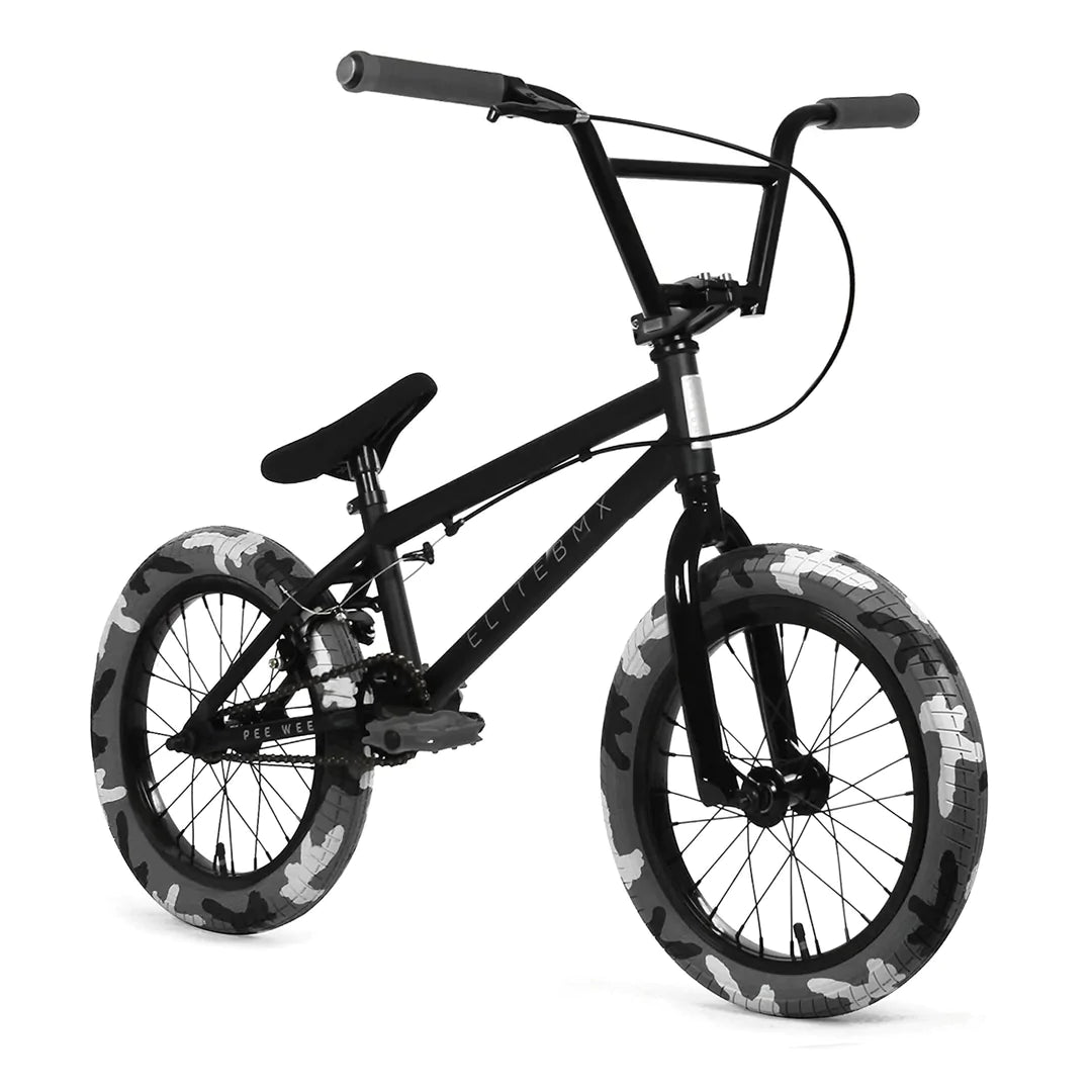 ELITE BMX Pee-Wee 18"  Matte Black - White Combat